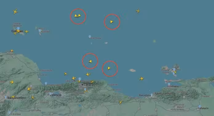 Cinco-aviones-militares-de-EE.-UU.-se-despliegan-frente-a-Caracas-en-medio-de-crecientes-tensiones