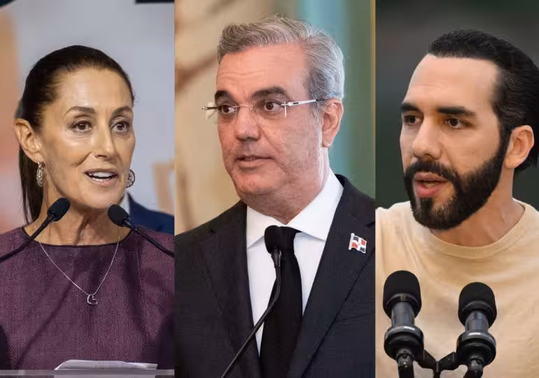 Nayib Bukele, Claudia Sheinbaum y Luis Abinader: los tres presidentes latinoamericanos mejor valorados