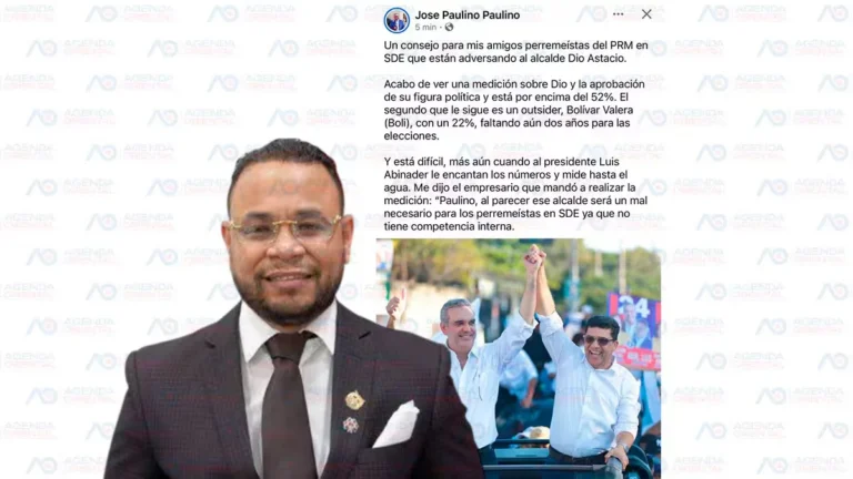José Paulino destaca aprobación de Dio Astacio y advierte no tiene rival interno en el PRM de SDE