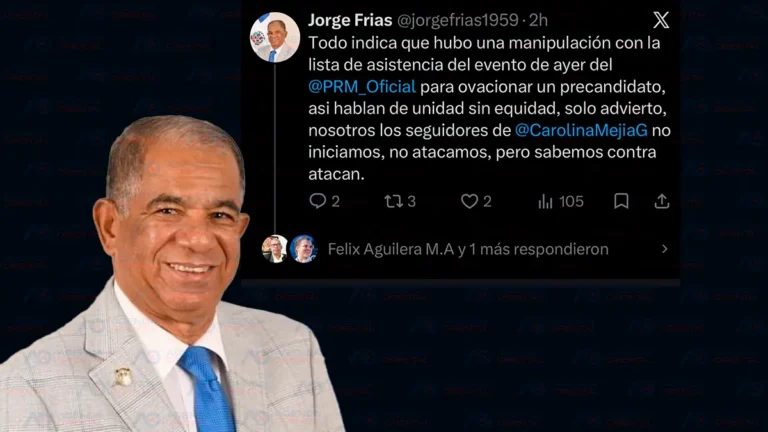 Diputado Jorge Frías: «Todo indica que hubo manipulación para ovacionar a un precandidato» y asegura que hubo manipulación en la lista de asistente para favorecer al emprendedor David Collado