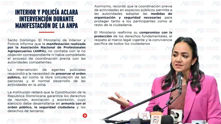 Interior y Policía aclara intervención policial durante manifestación de la ANPA