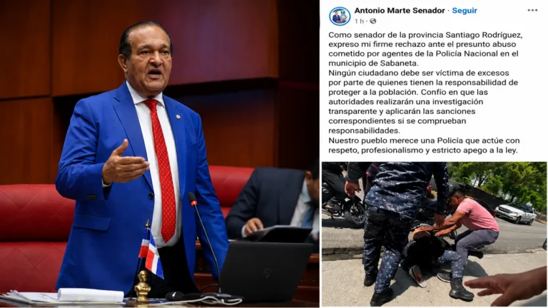 SENADOR DE SANTIAGO RODRÍGUEZ Antonio Marte RECHAZA ABUSO POLICIAL EN SABANETA Y EXIGE INVESTIGACIÓN TRANSPARENTE