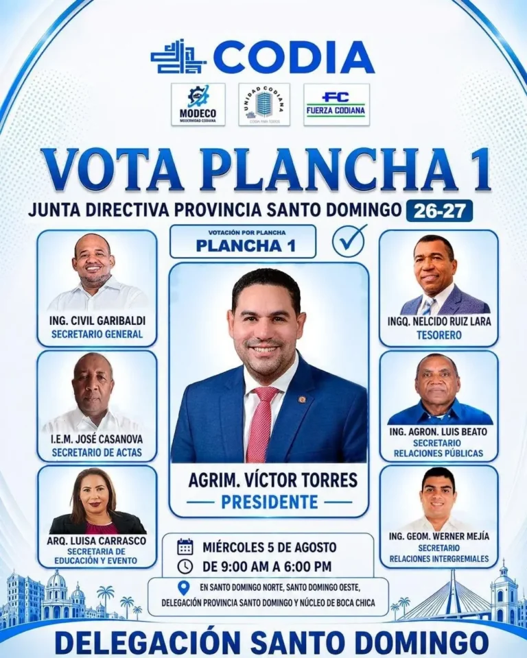 Víctor Torres es elegido presidente de la Delegación Santo Domingo del CODIA tras contundente triunfo electoral