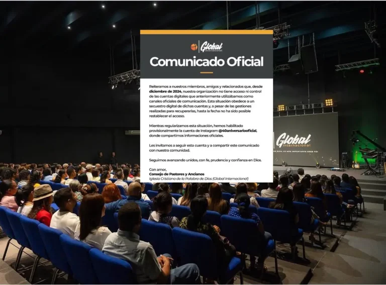 Iglesia Global Internacional informa que continúa sin acceso a sus cuentas institucionales de Instagram y PayPal